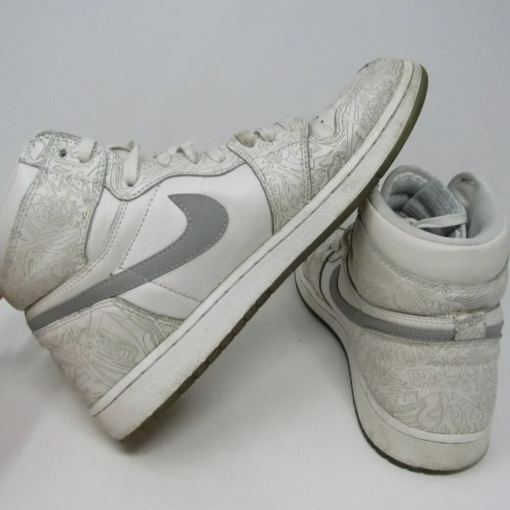 Nike Air Jordan 1 Retro OG High Laser White Metallic Silver 705289-100 Size 12